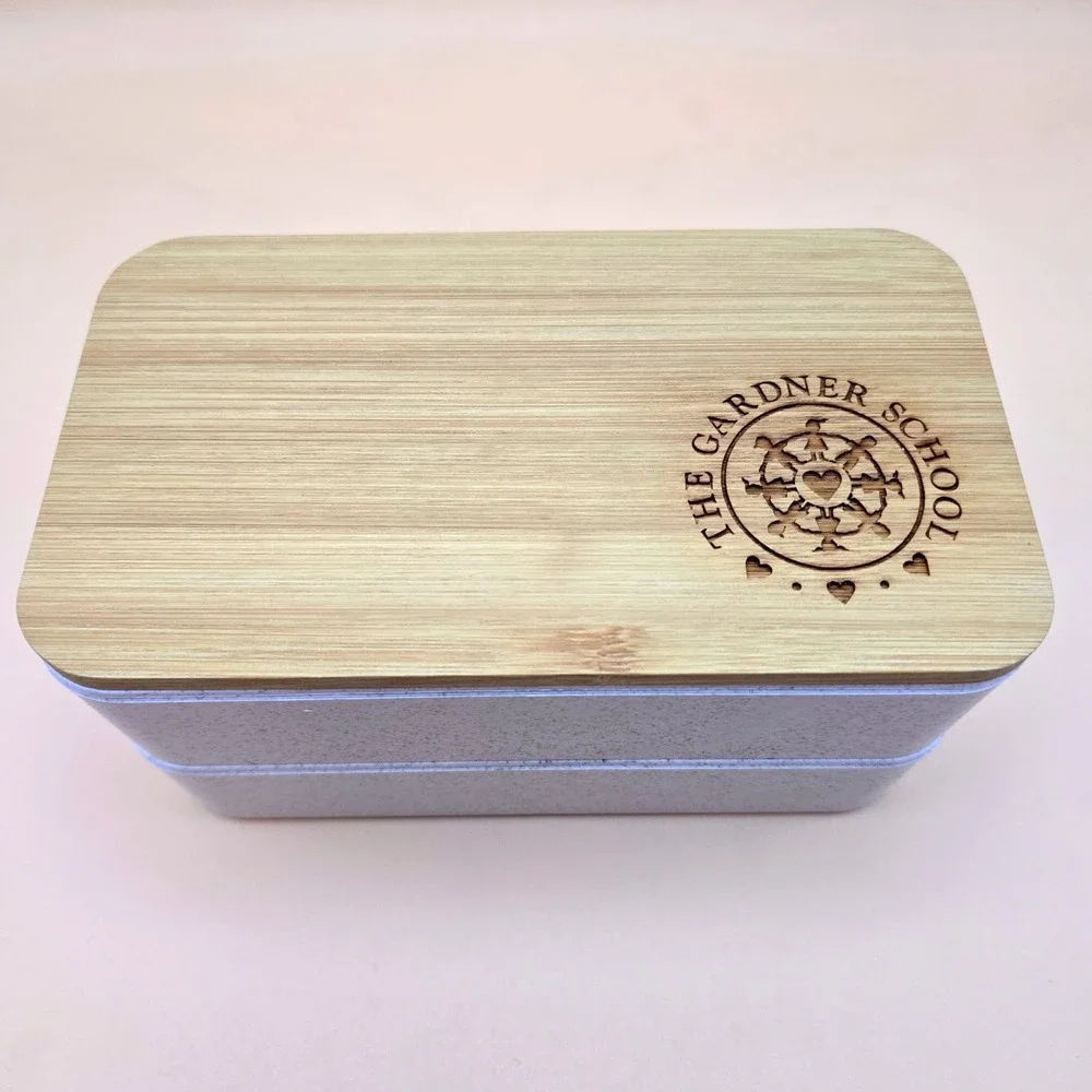 Bamboo Lid White Speckled Meal Prep Container Set